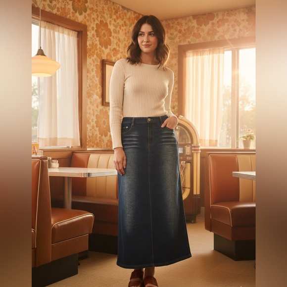 Daniel Jeans Dresses & Skirts - Vintage-Daniel Brand Denim Skirt